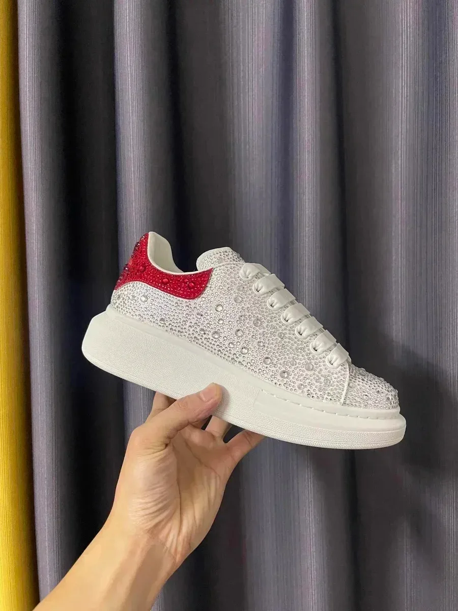 Alexander McQueen Alexander McQueen Oversized Crystal Embellished Sneakers White - 1