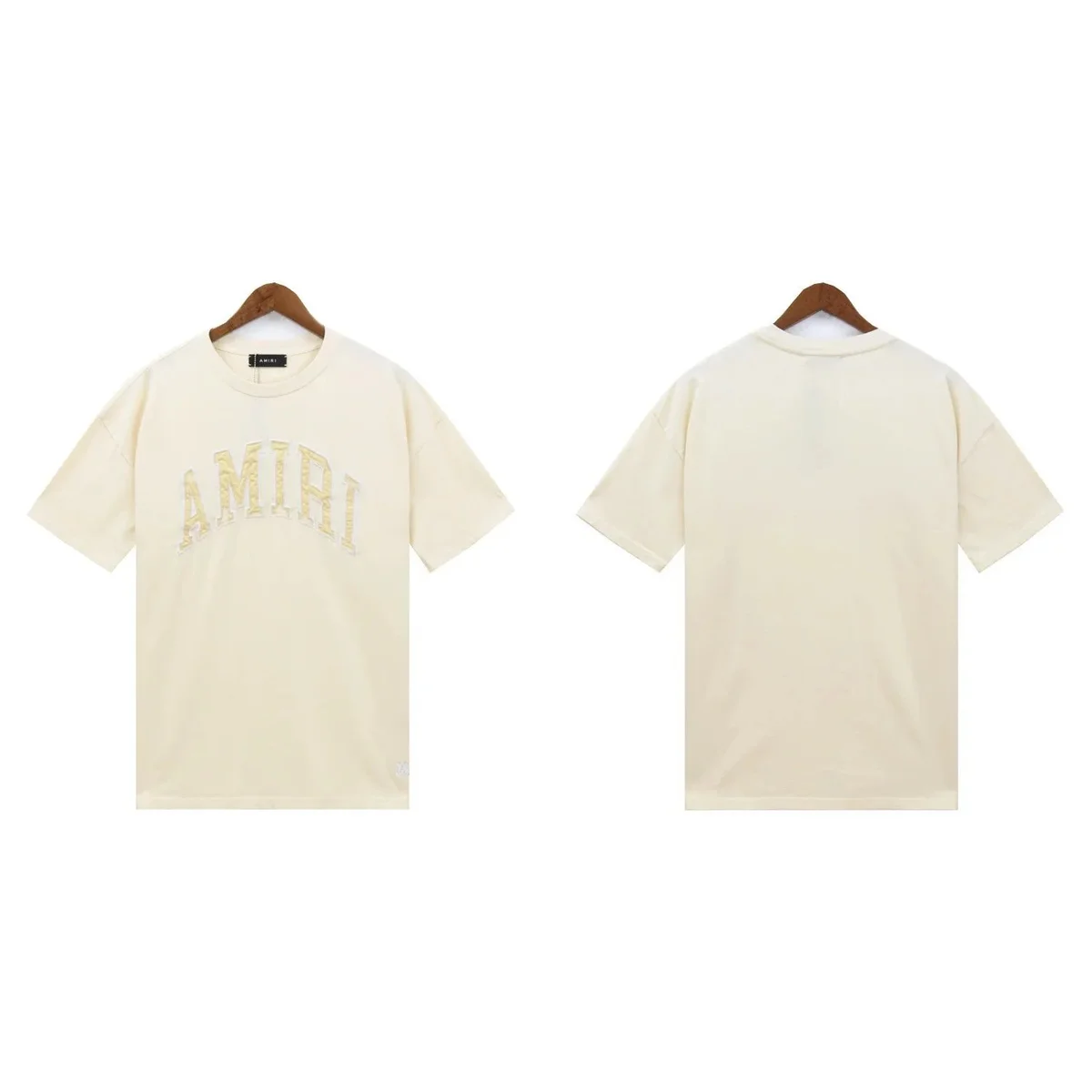 Amiri Amiri Cream Embroidered Logo T-Shirt Cream - 1