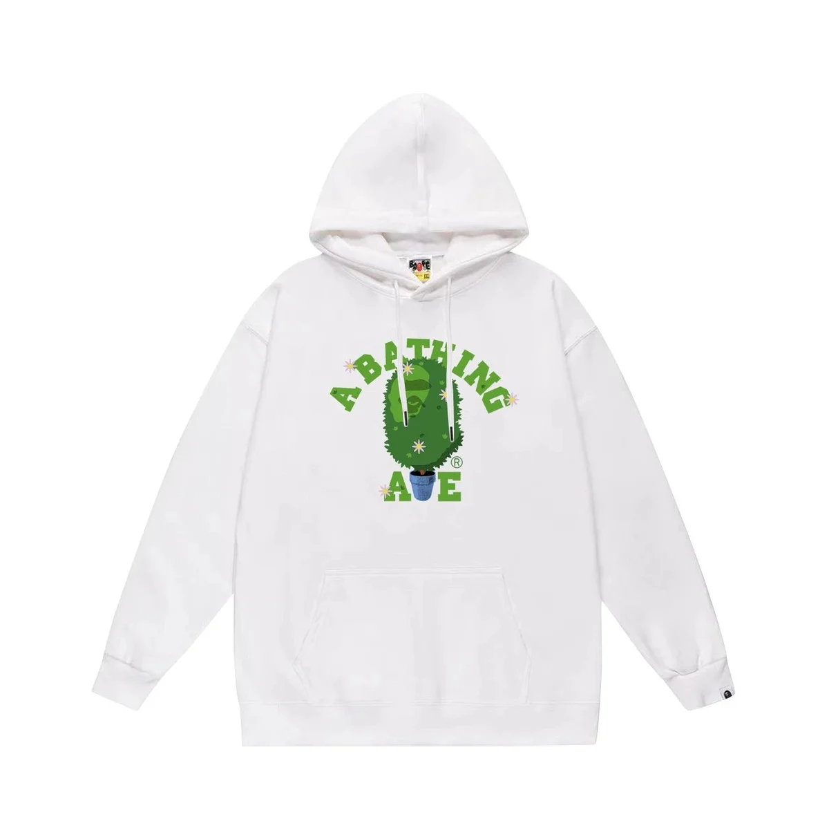 A Bathing Ape A Bathing Ape BAPE STA White Hoodie with Green Logo White - 1