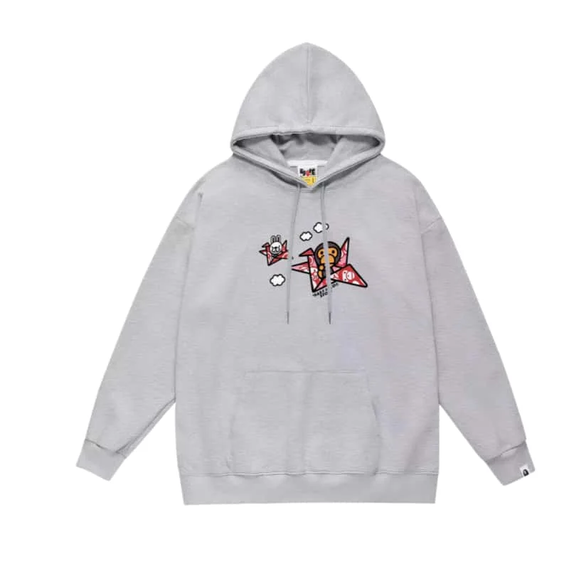 A Bathing Ape A Bathing Ape BAPE STA Grey Hoodie with Origami Print Grey - 1