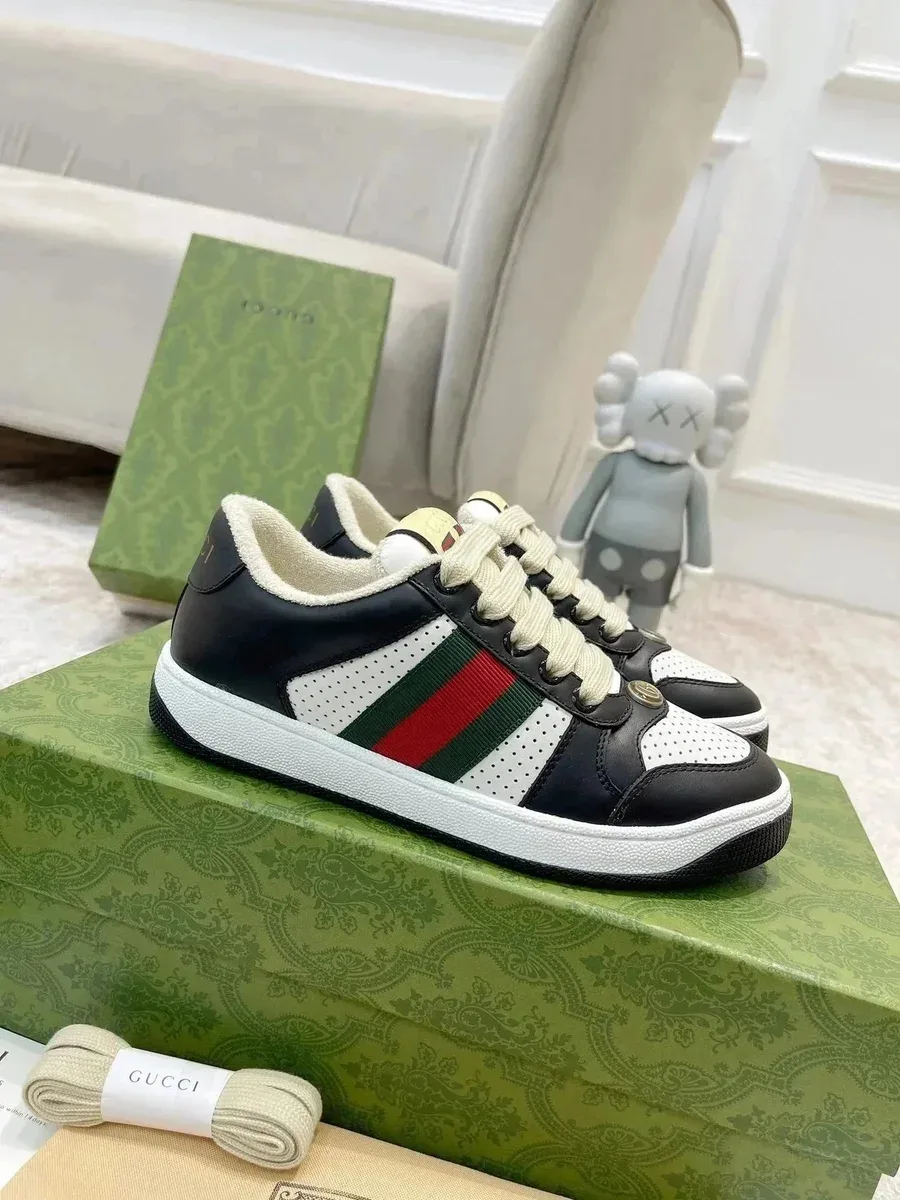Gucci Gucci Ace Black/White Leather Sneakers Black - 1