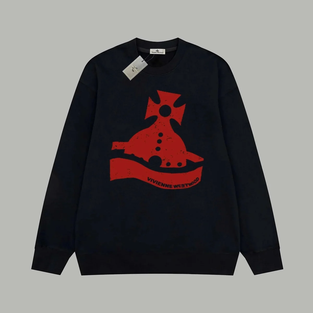 Vivienne Westwood Vivienne Westwood Orb Red Print Black Sweatshirt Black - 1