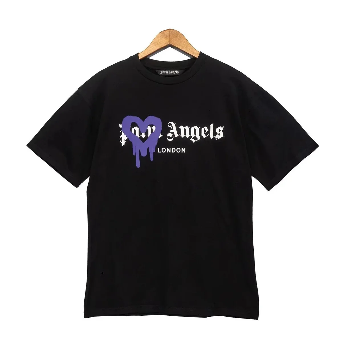 Palm Angels Palm Angels Black Heart Logo T-Shirt Black - 1