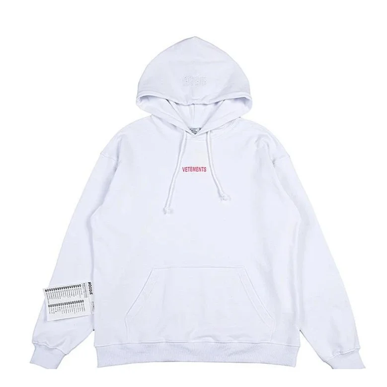 Vetements Vetements White Embroidered Hoodie White - 1