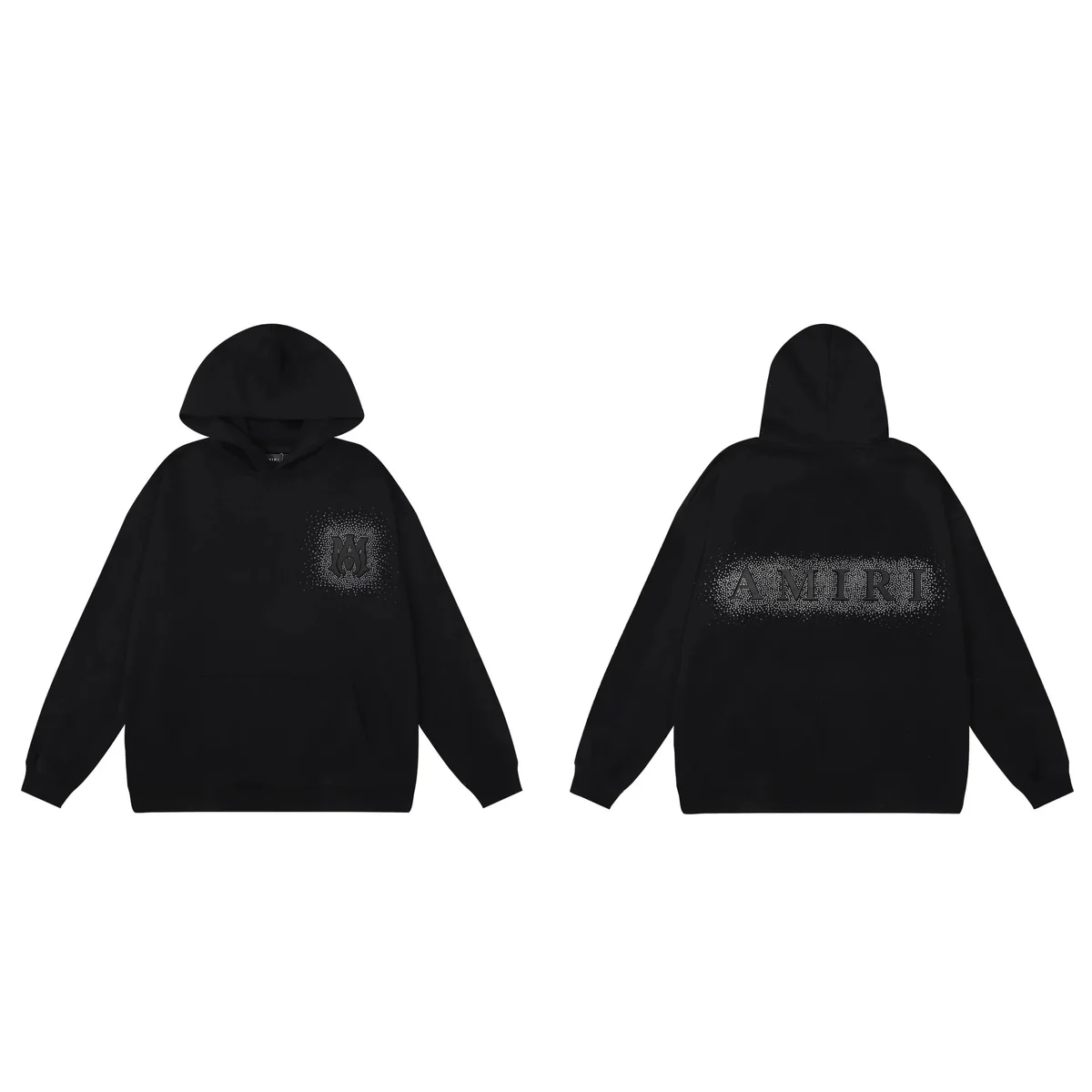 Amiri Amiri Black Hoodie with Embellished Logo Black - 1