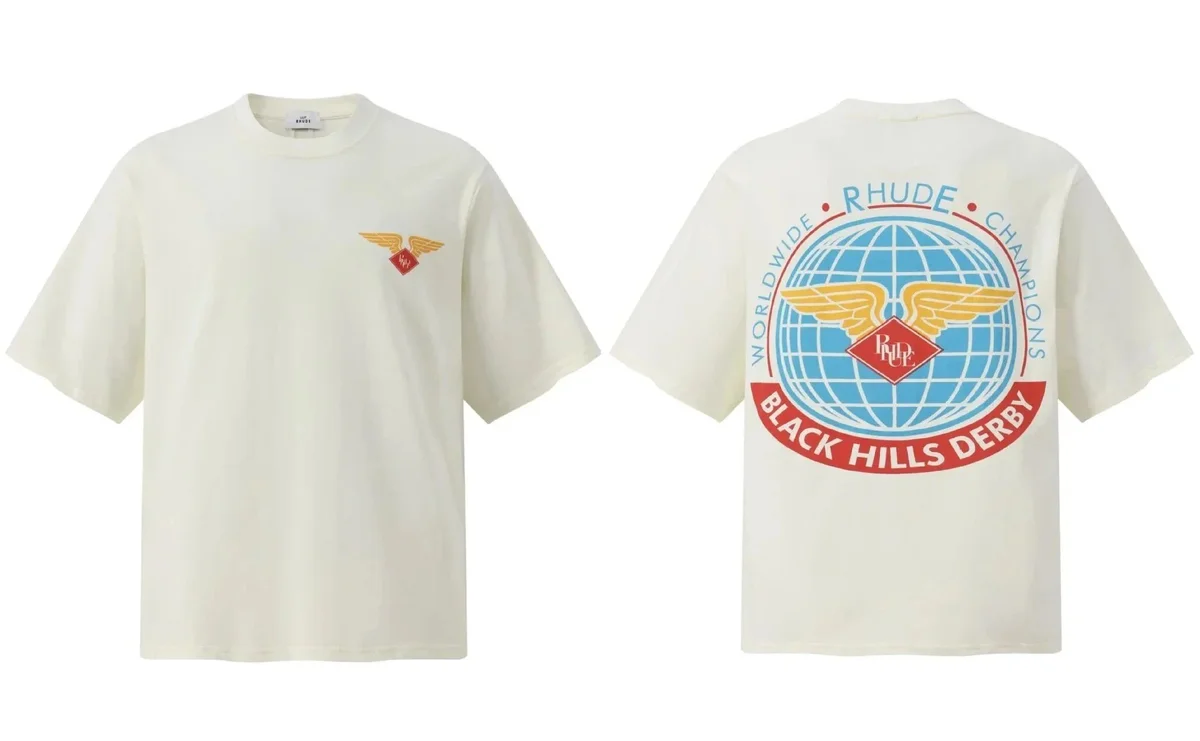 Rhude Rhude Black Hills Derby T-Shirt Cream Cream - 1
