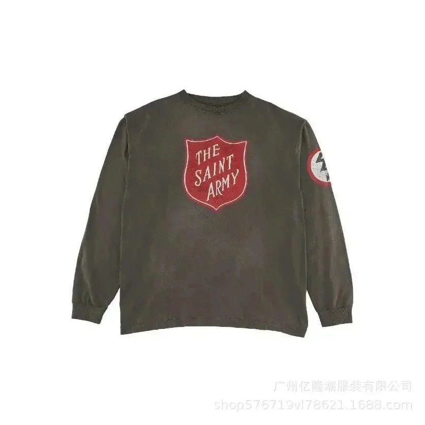 Other The Saint Army Long Sleeve T-Shirt Olive Multicolor - 1