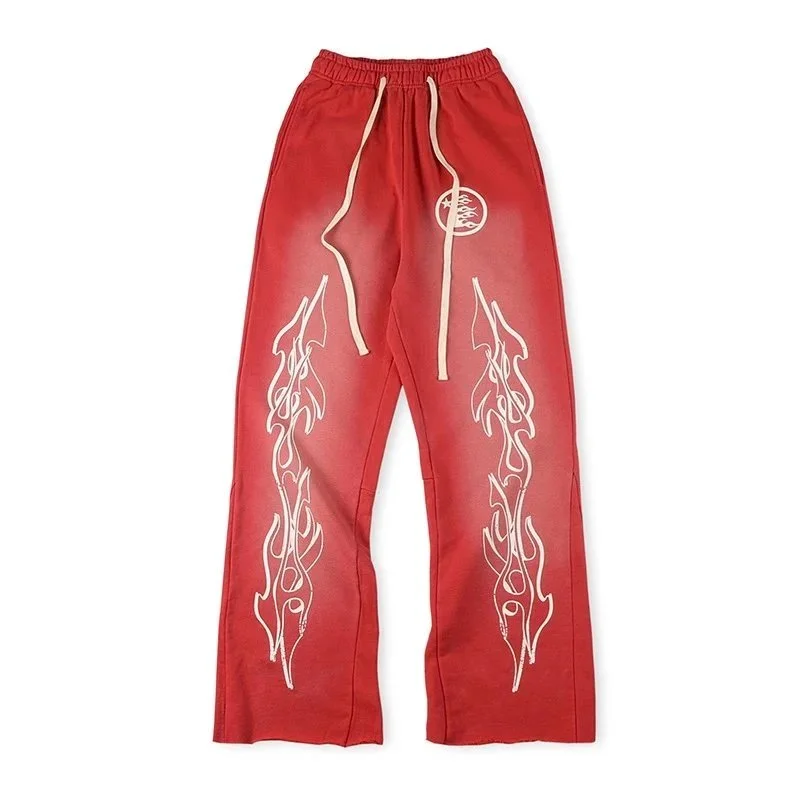 Other Red Flame Print Sweatpants Red - 1