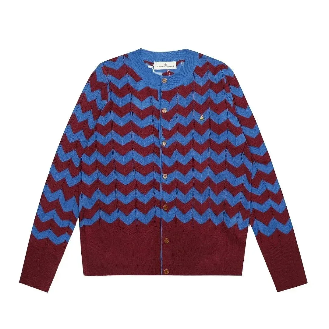 Vivienne Westwood Vivienne Westwood Orb Cardigan Blue & Burgundy Blue - 1