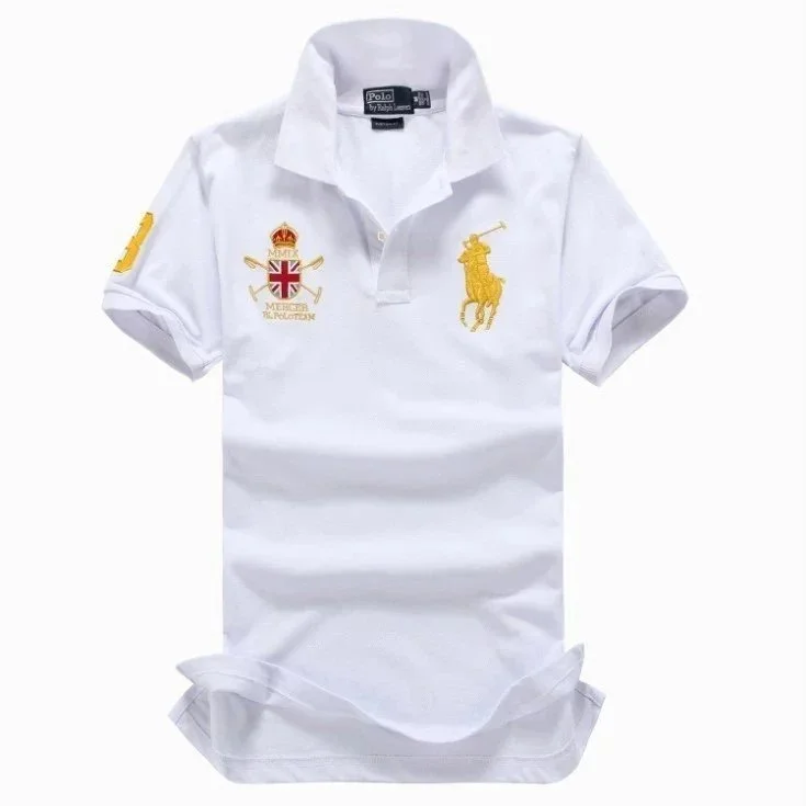 Polo Ralph Lauren Polo Ralph Lauren White Polo Shirt with Gold Embroidery White - 1