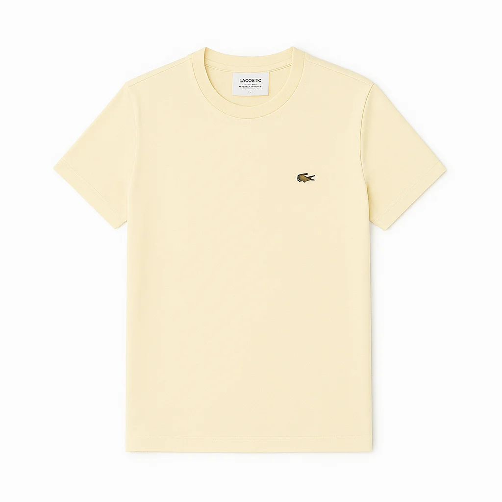 Lacoste Lacoste L.12.12 T-Shirt Beige Solid Top Beige - 1