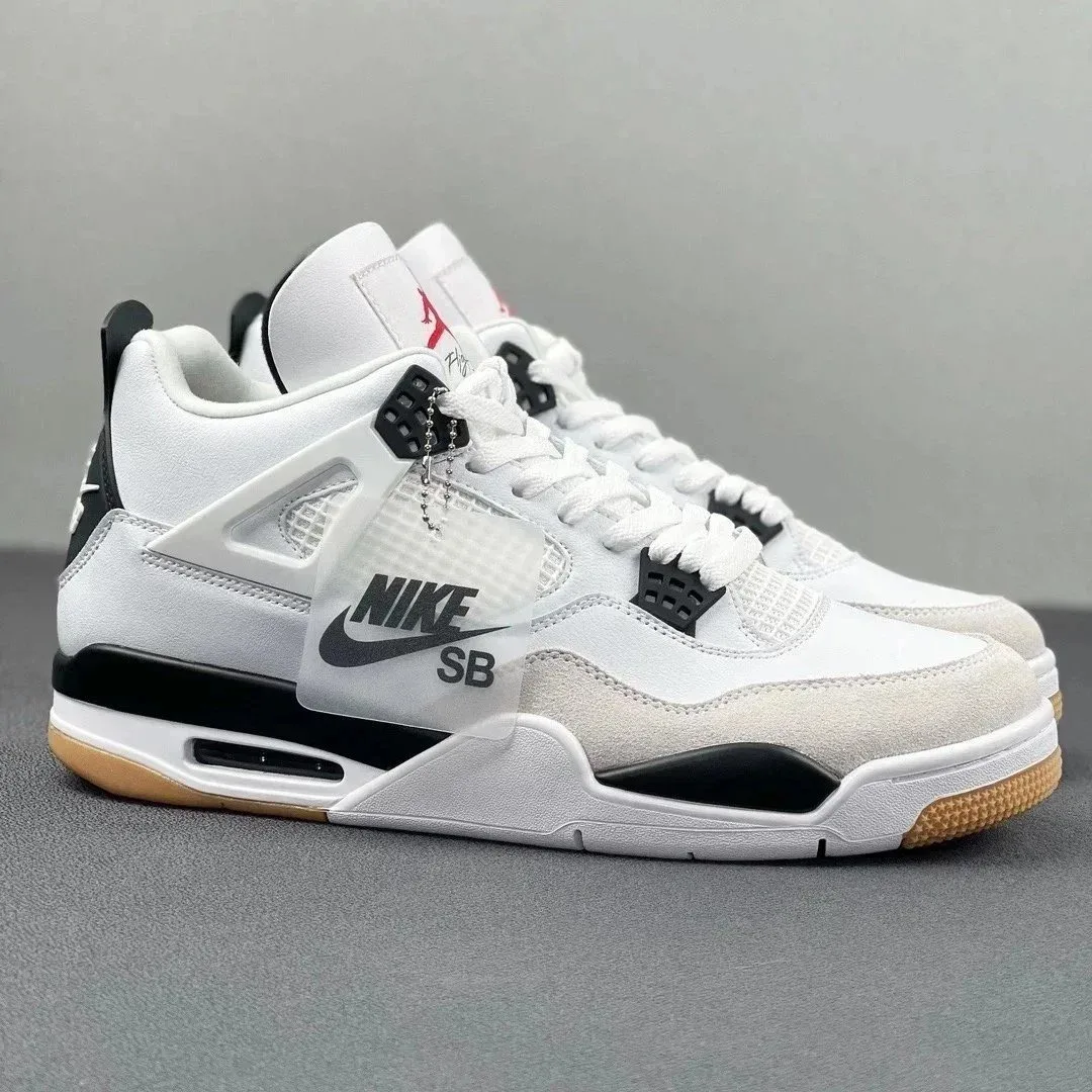 Jordan Nike Air Jordan 4 White Black Gum Sneakers White - 1