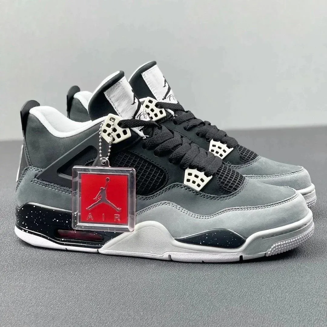 Jordan Nike Air Jordan 4 Grey/Black Sneakers Grey - 1