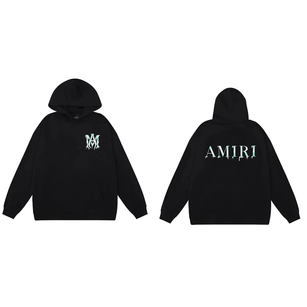 Amiri Amiri Black AM Monogram Oversized Hoodie Black - 1