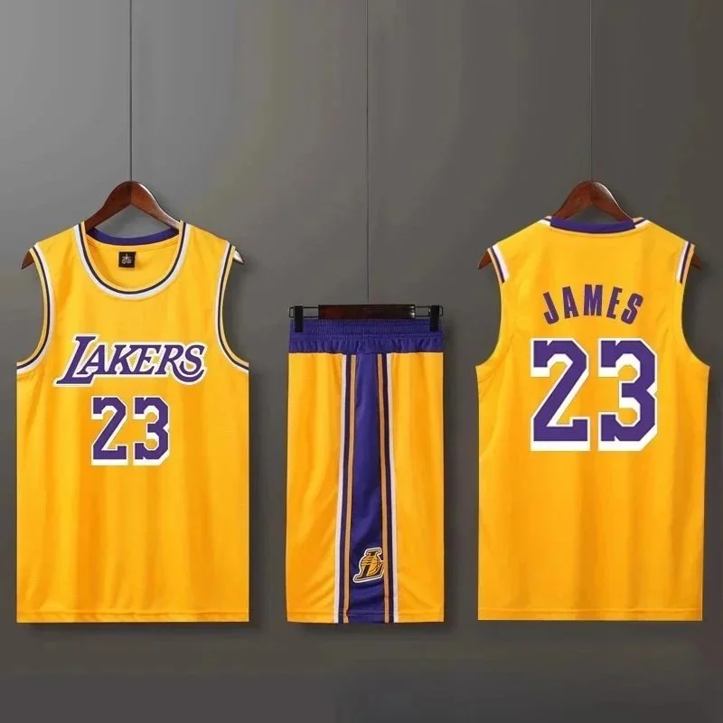Other Lakers #23 James Basketball Jersey Set Yellow Yellow - 1