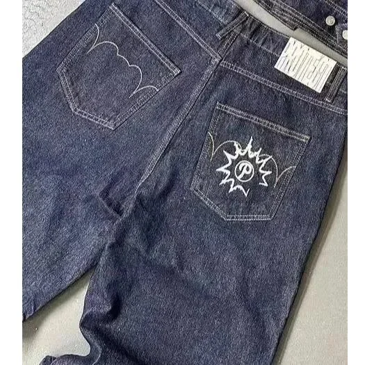 Palm Angels Palm Angels Bear Embroidered Denim Shorts Navy - 1