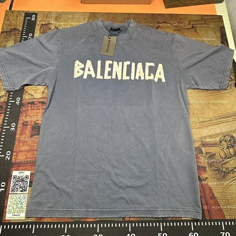 Balenciaga Balenciaga BA Logo T-Shirt Blue Blue - 1