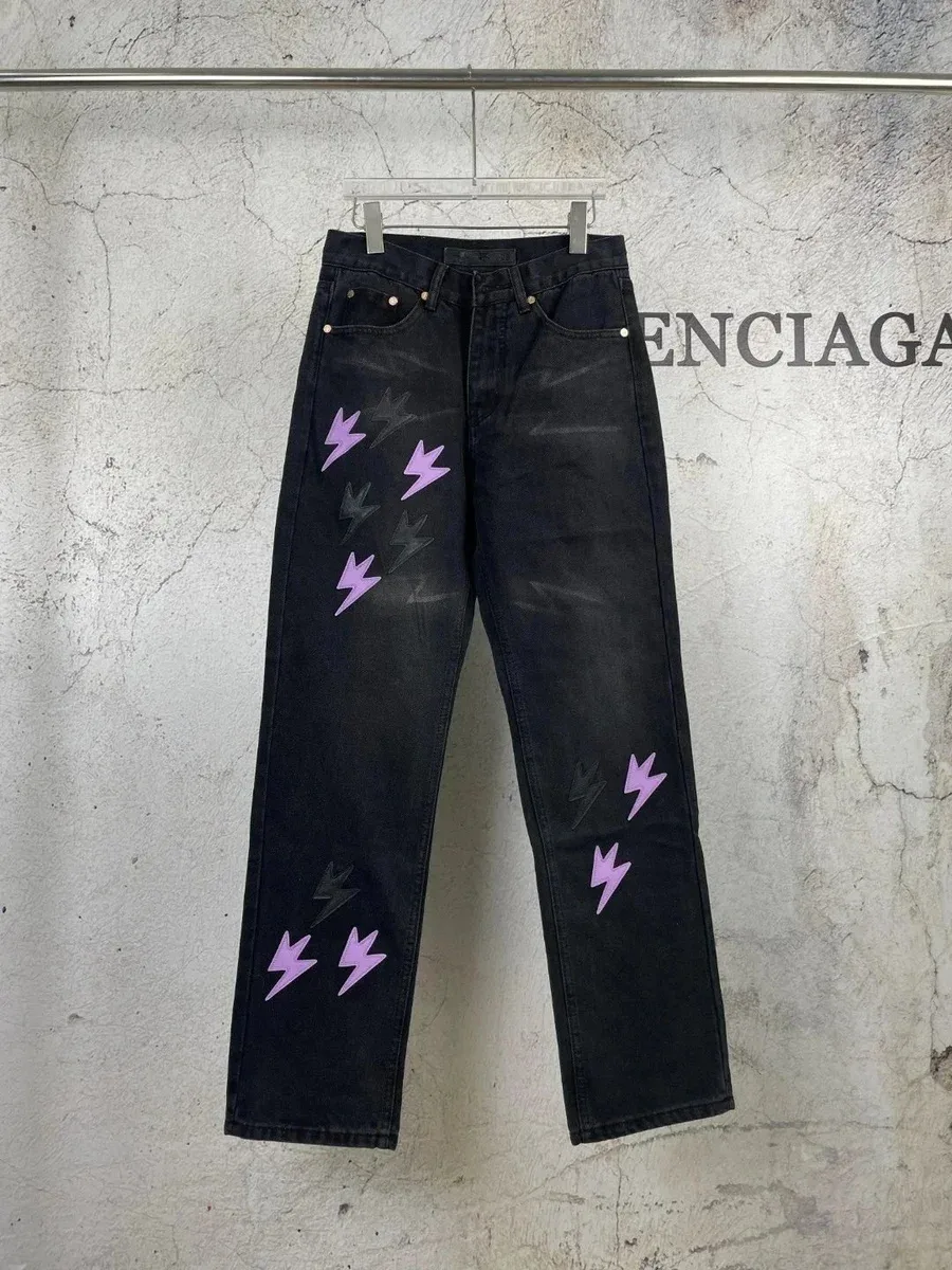 Balenciaga Balenciaga Black Lightning Bolt Jeans Black - 1