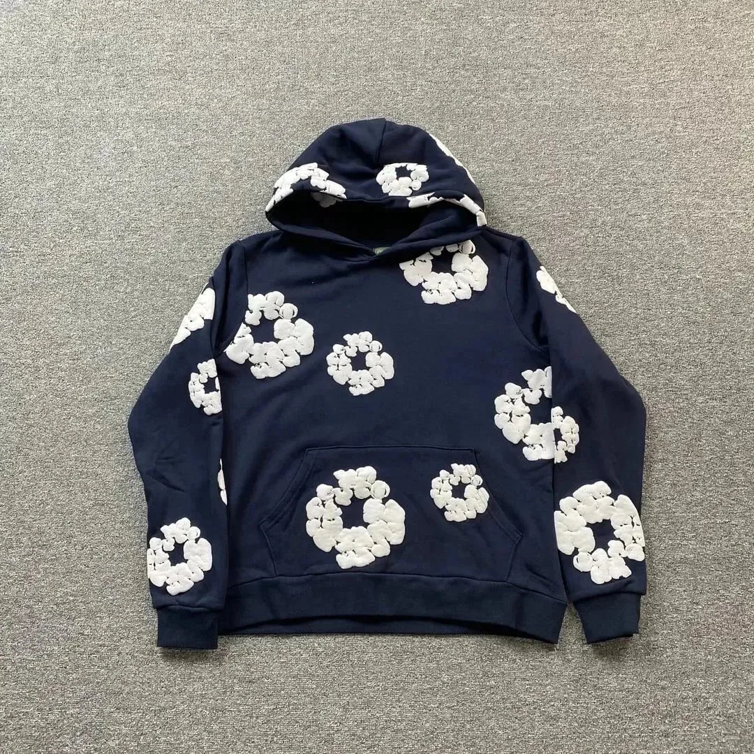 A Bathing Ape A Bathing Ape BAPE STA Hoodie Navy with White Floral Pattern Navy - 1