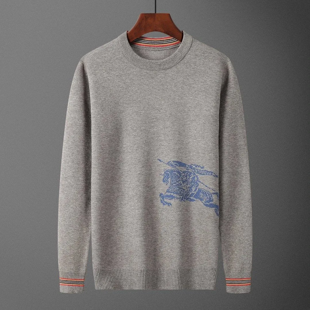 Burberry Burberry Grey Horseman Knit Sweater Grey - 1