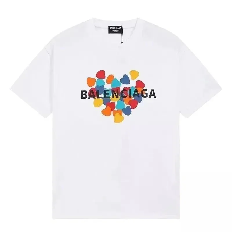 Balenciaga Balenciaga White Heart Print T-Shirt White - 1