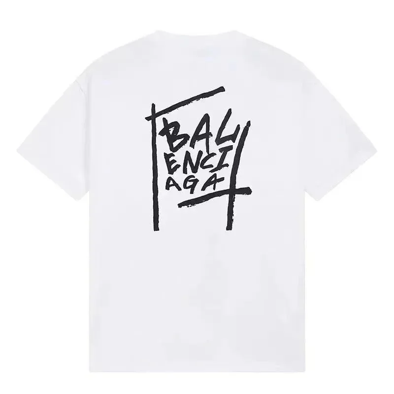 Balenciaga Balenciaga Black Script T-Shirt White White - 1