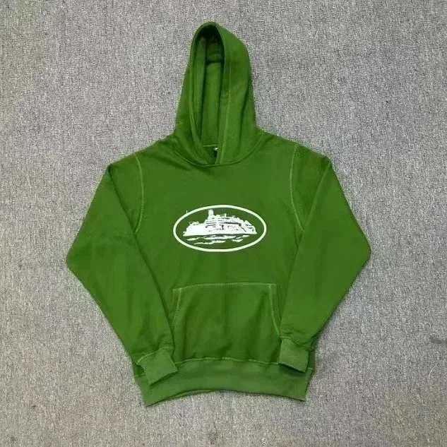 Other Green Hoodie with White Boat Print Green - 1