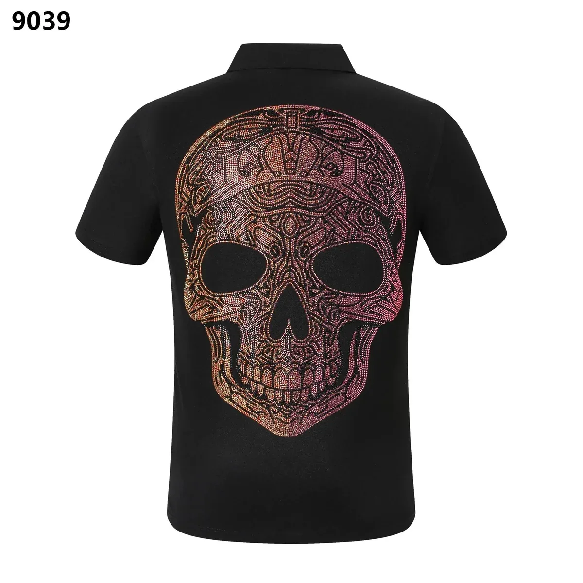 Other Black Skull Print Polo Shirt Black - 1
