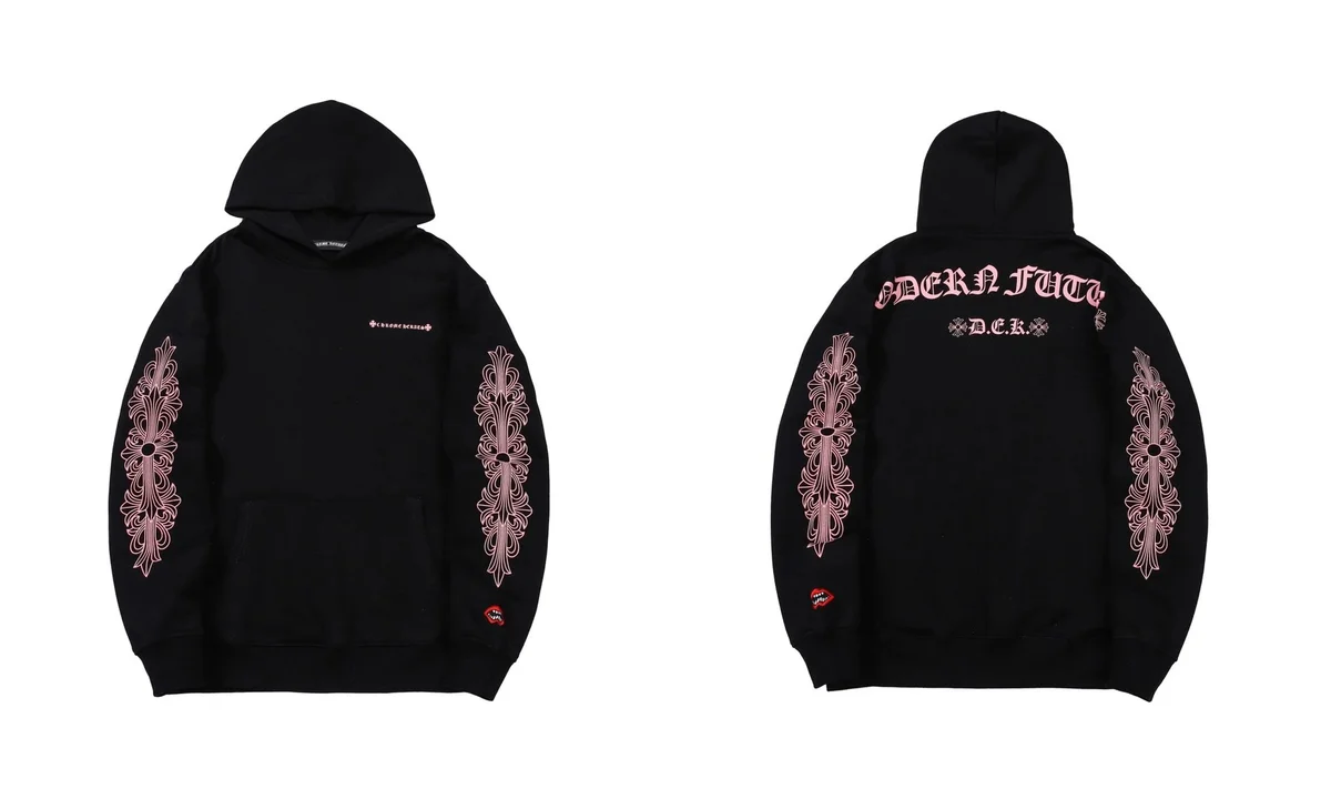 Chrome Hearts Chrome Hearts Black Pink Floral Hoodie Black - 1
