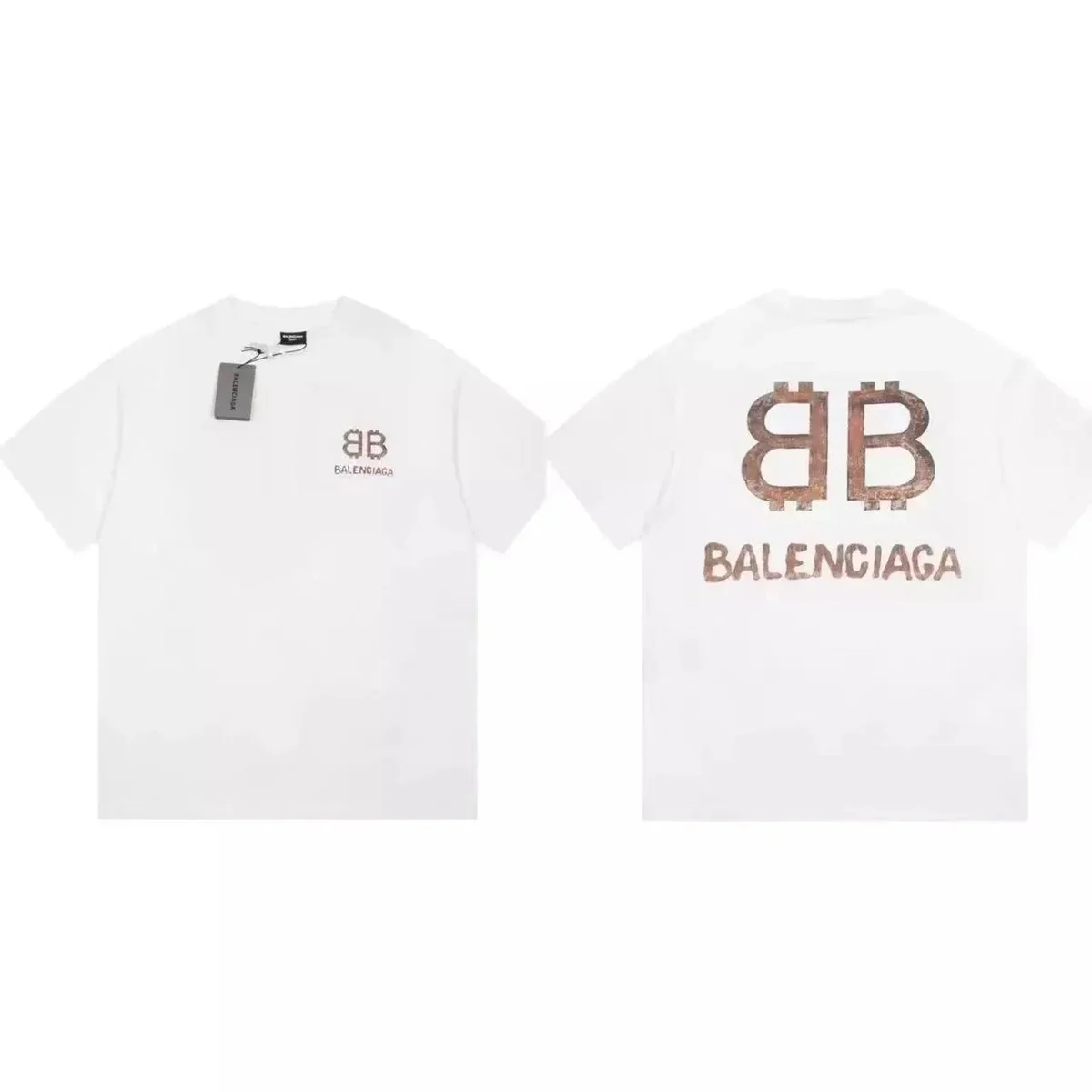 Balenciaga Balenciaga Bitcoin Logo White T-Shirt White - 1