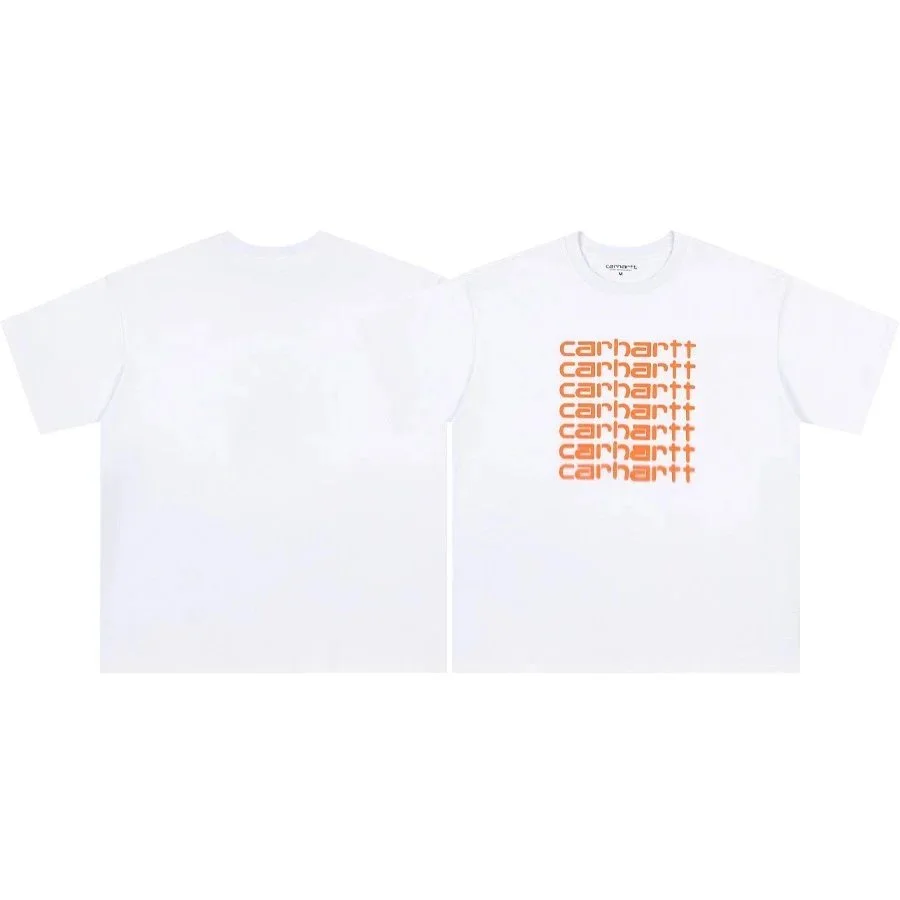 Carhartt Carhartt White Orange Logo T-Shirt White - 1