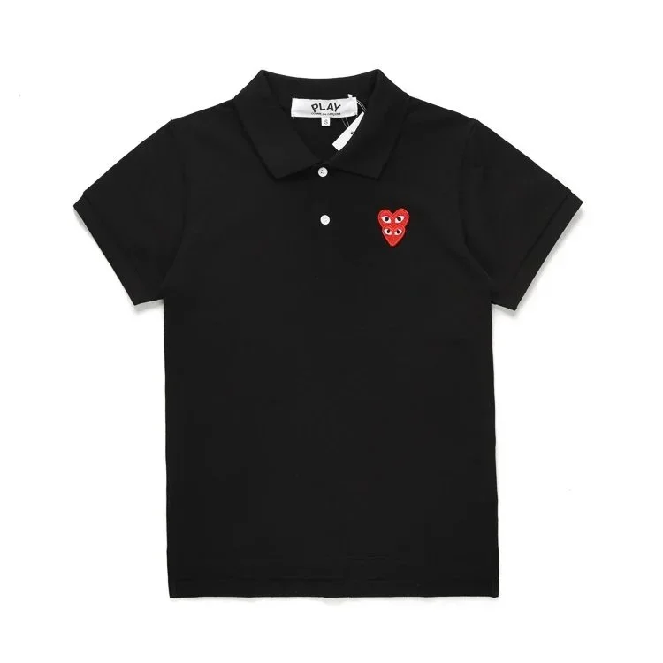 Comme des Garçons Comme des Garçons Play Black Polo Shirt with Red Heart Logo Black - 1