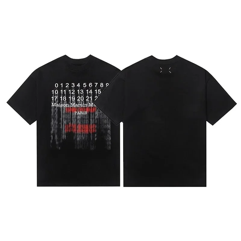 Maison Martin Margiela Black T-Shirt with Number Print
