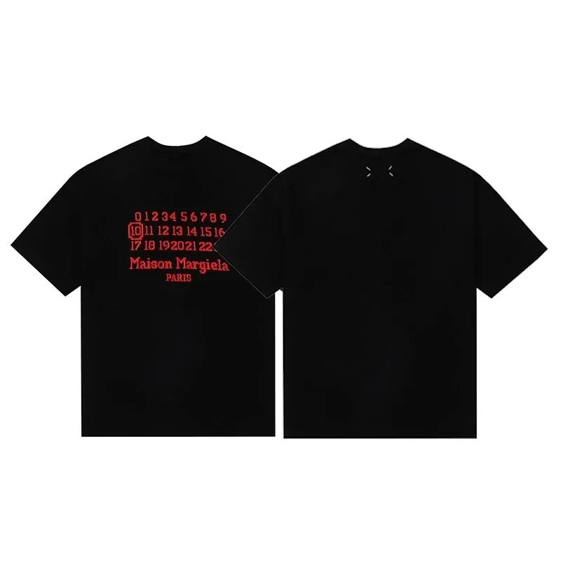 Maison Margiela Maison Margiela Black Red Print T-Shirt Black - 1