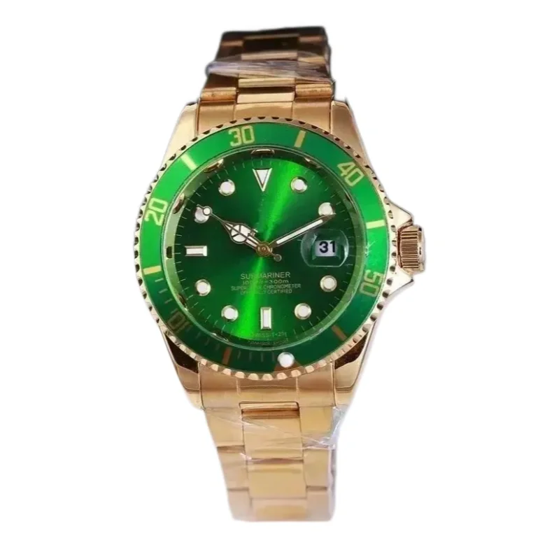 Other Unisex Gold & Green Submariner Style Watch Green - 1