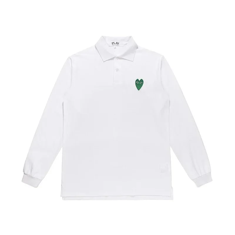 Comme des Garçons Comme des Garçons Play White Long-Sleeve Polo Shirt White - 1