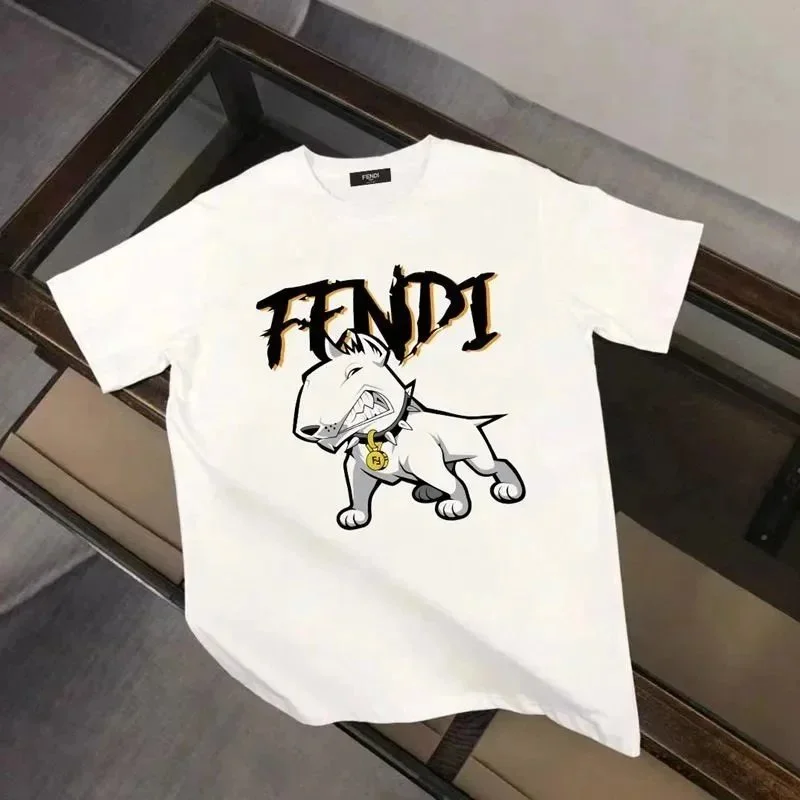Fendi Fendi White Dog Print T-Shirt White - 1