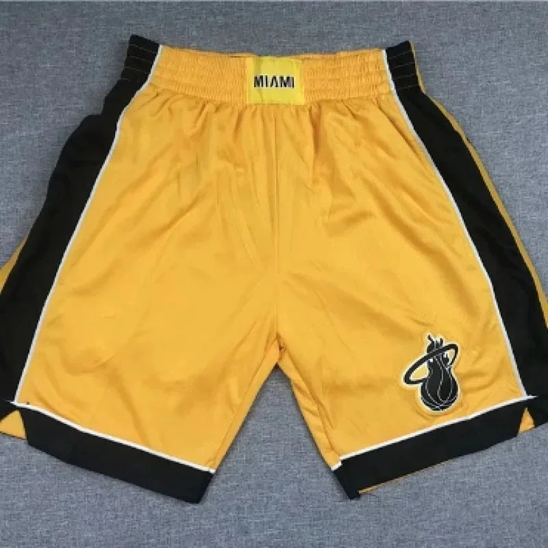 Other Miami Heat Basketball Shorts Yellow Black Yellow - 1