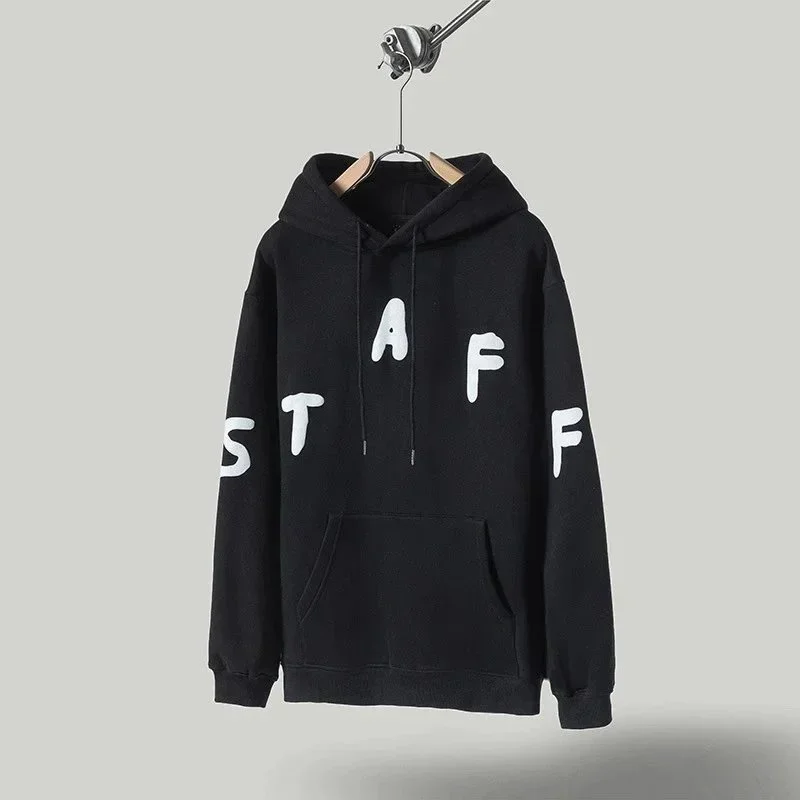 Other Black Staff Print Hoodie Black - 1