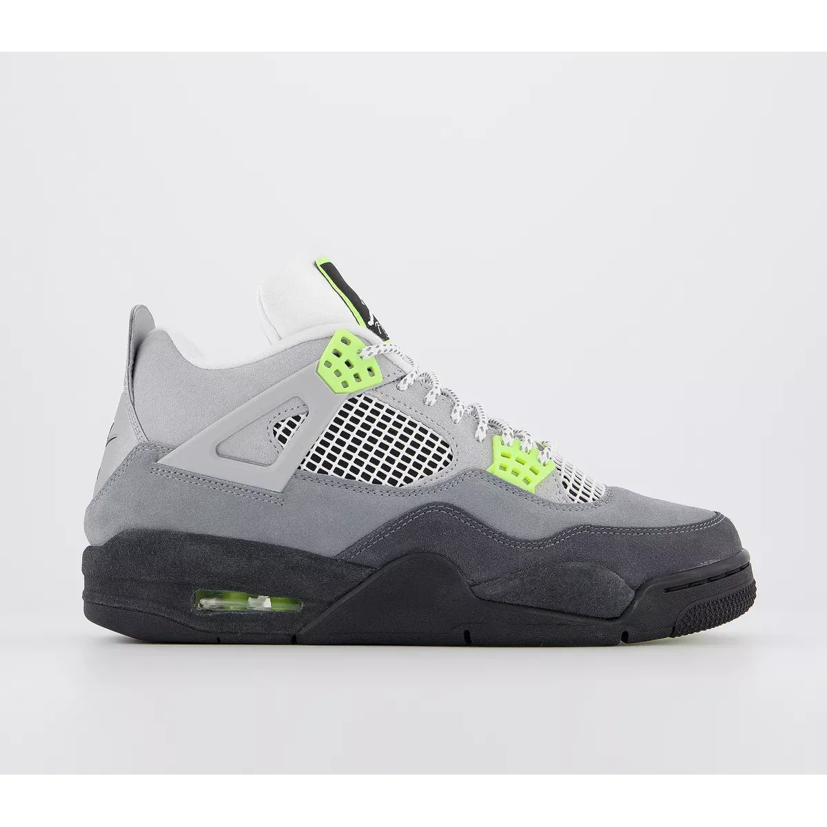 Jordan Nike Air Jordan 4 Grey/Neon Green Sneakers Grey - 1