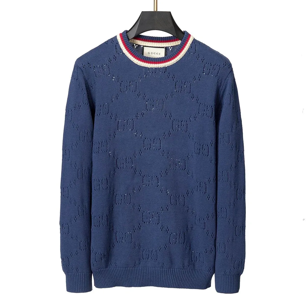 Gucci Gucci GG Monogram Knit Sweater Blue Blue - 1