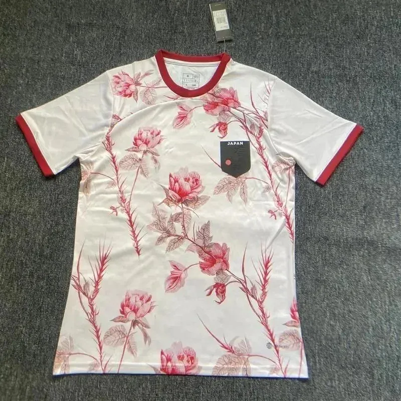 Other Floral Print T-Shirt with Red Trim White - 1