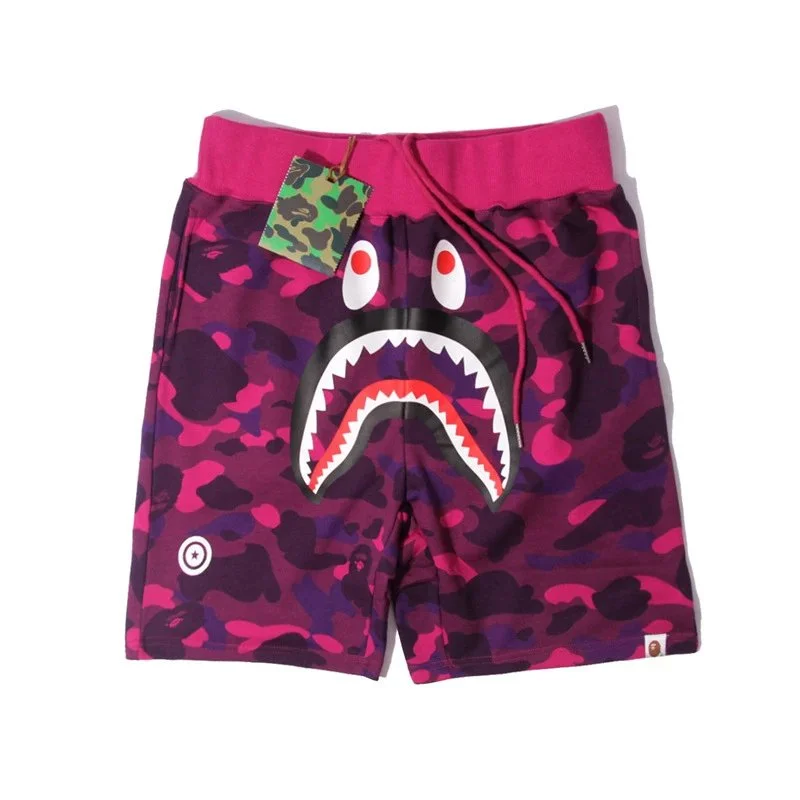 A Bathing Ape A Bathing Ape BAPE STA Shark Hoodie Shorts Purple Camo Purple - 1