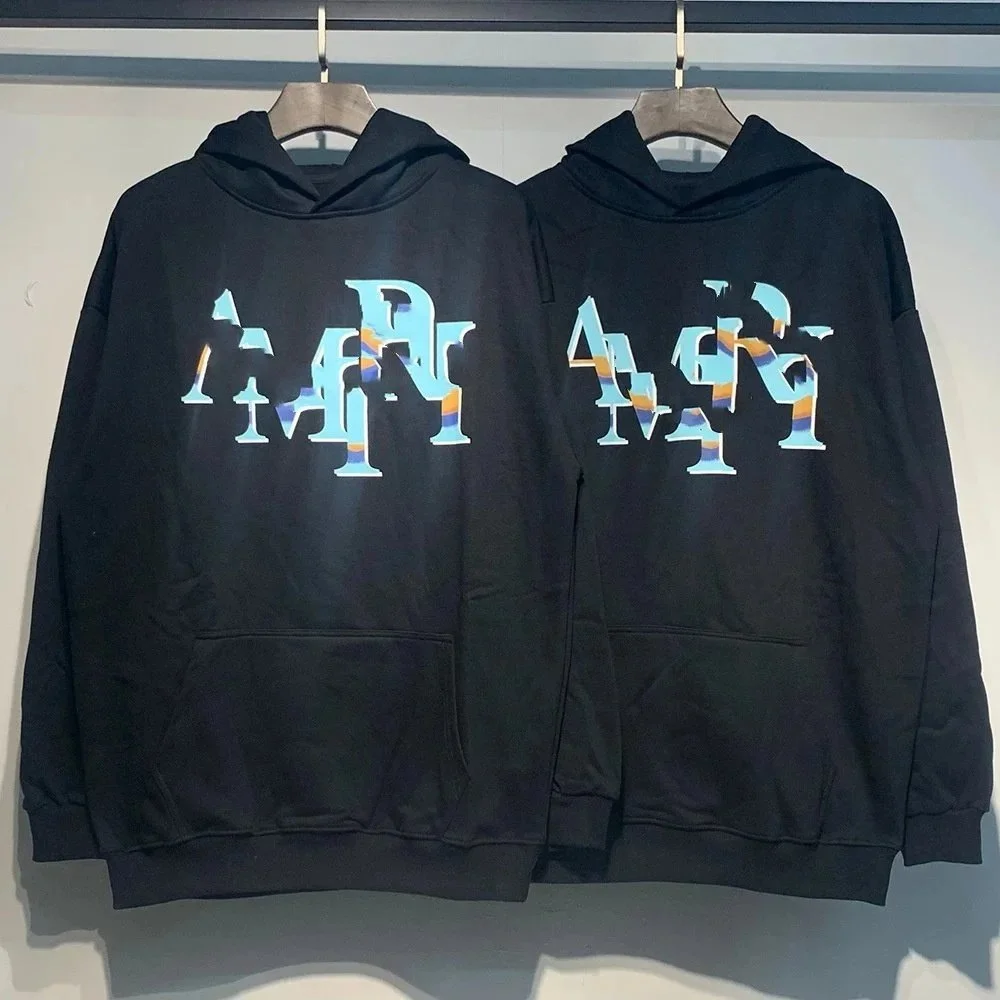 Amiri Amiri AMRN Black Hoodie with Colorful Print Black - 1