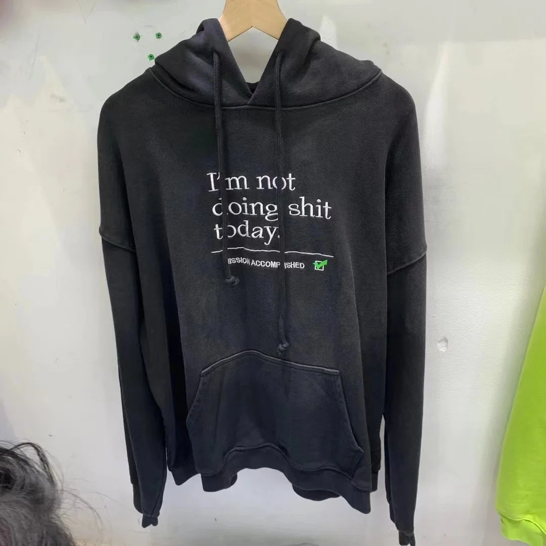 Other Unisex Black 'I'm Not Doing Shit Today' Hoodie Black - 1