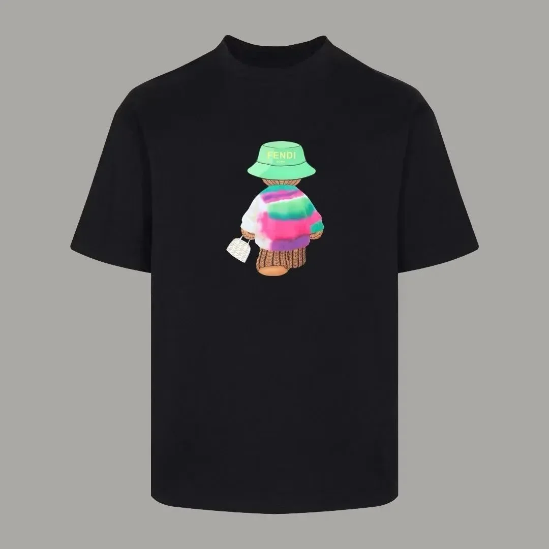 Fendi Fendi Black Tie-Dye Bear T-Shirt Black - 1