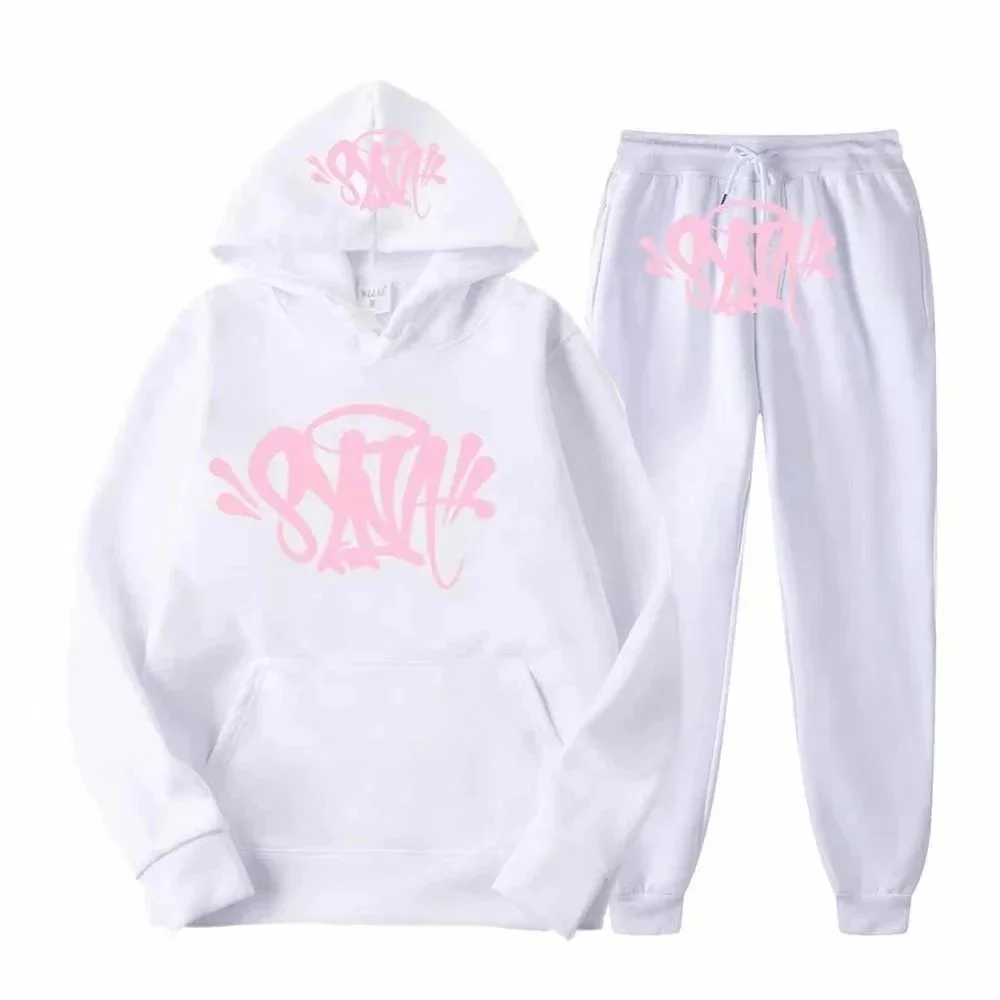 Other Co-ord Set with Pink Graffiti Print White Tracksuit White - 1