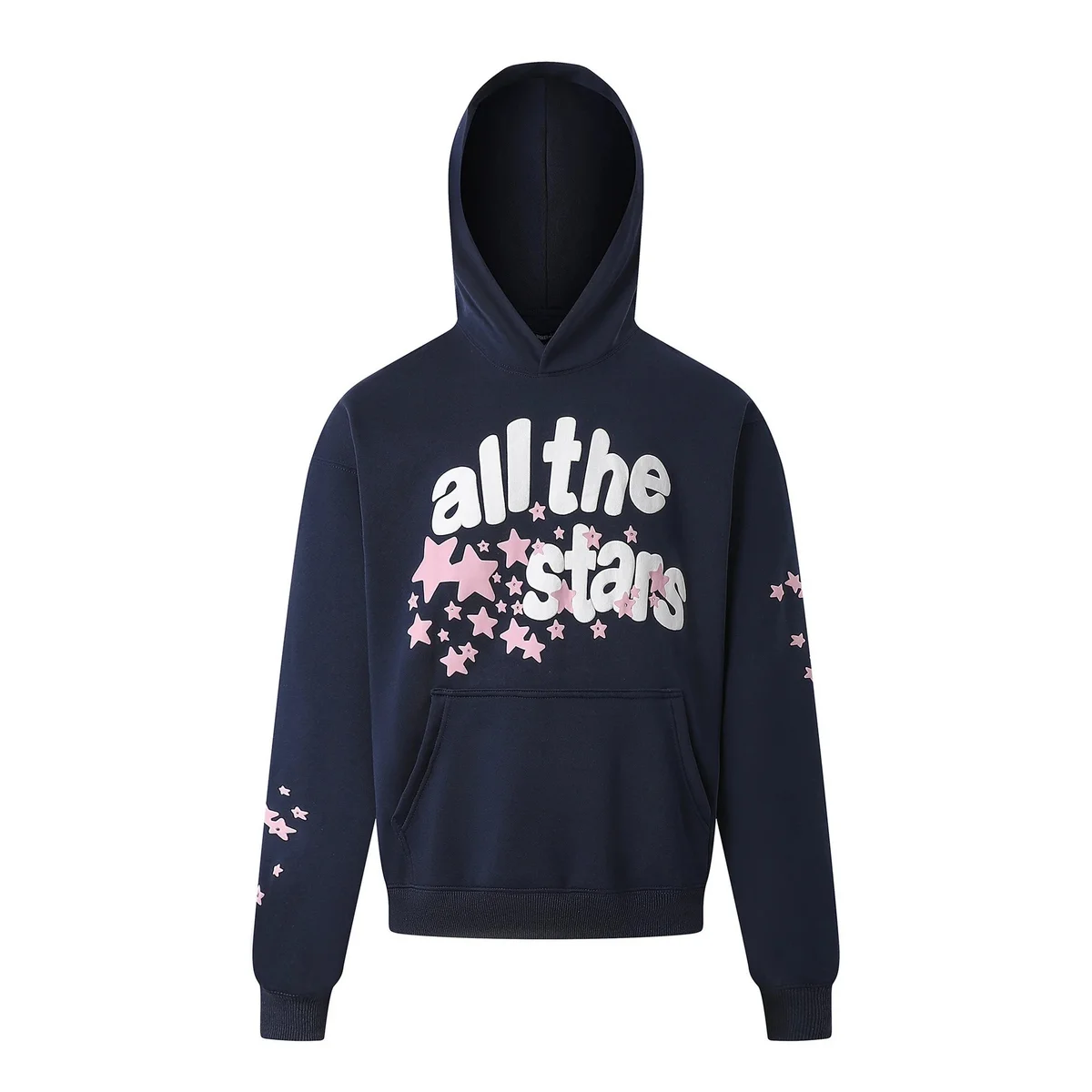 Other Navy All the Stars Hoodie with Pink Star Print Navy - 1