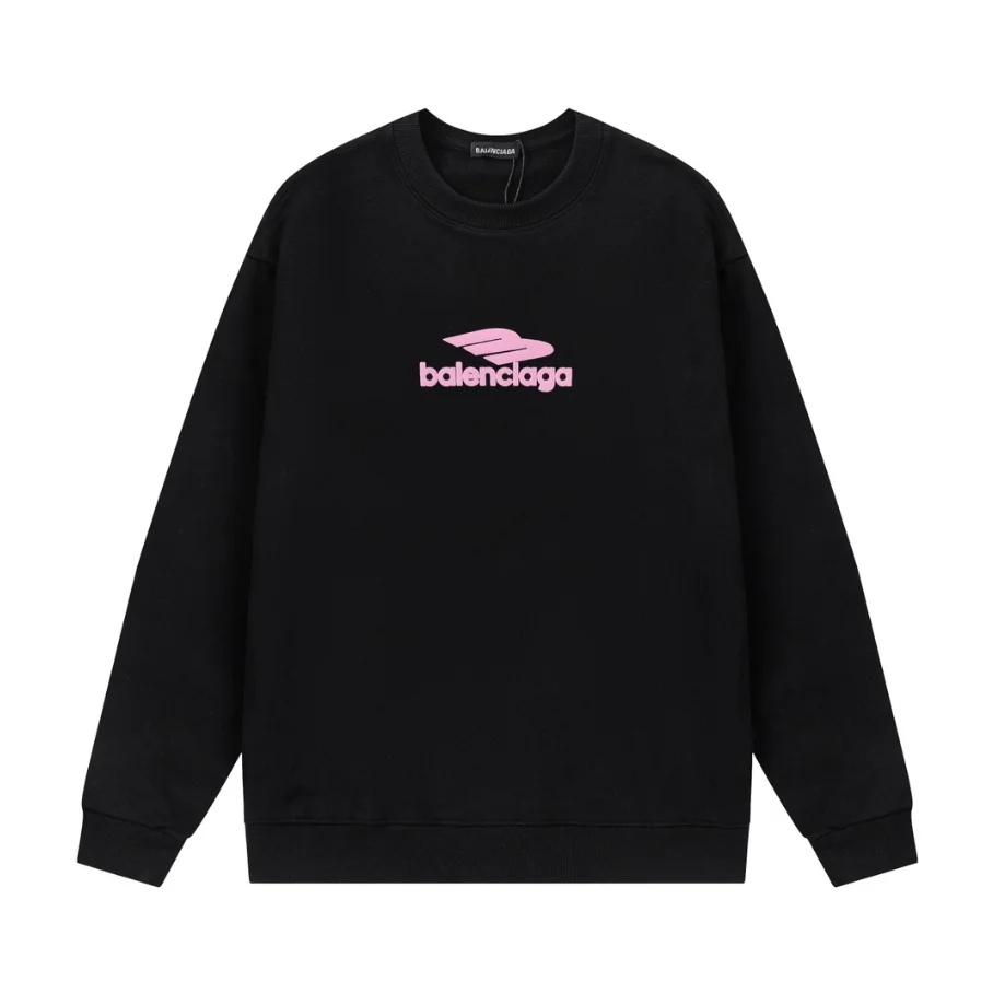 Balenciaga Balenciaga Black Pink Logo Sweatshirt Black - 1