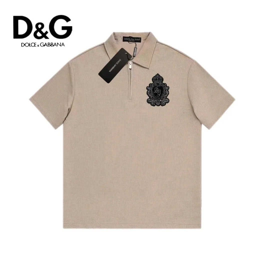 Dolce & Gabbana Dolce & Gabbana Beige Embroidered Polo Shirt Beige - 1